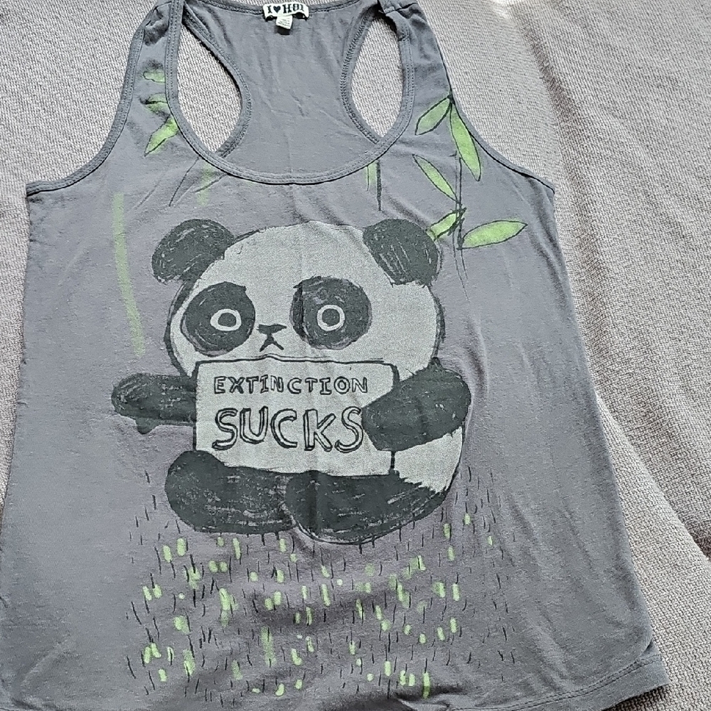 Gray Panda Graphic Tank Top